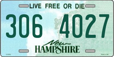 NH license plate 3064027
