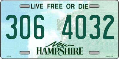 NH license plate 3064032