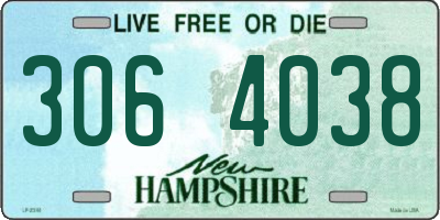 NH license plate 3064038