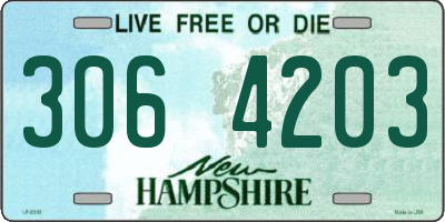 NH license plate 3064203