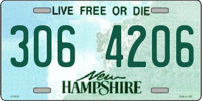 NH license plate 3064206