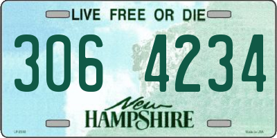 NH license plate 3064234