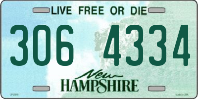NH license plate 3064334