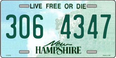 NH license plate 3064347