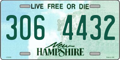 NH license plate 3064432