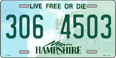 NH license plate 3064503