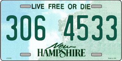 NH license plate 3064533