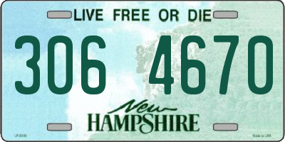 NH license plate 3064670