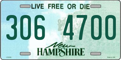 NH license plate 3064700