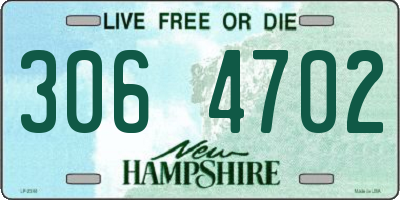 NH license plate 3064702