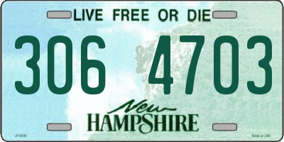 NH license plate 3064703