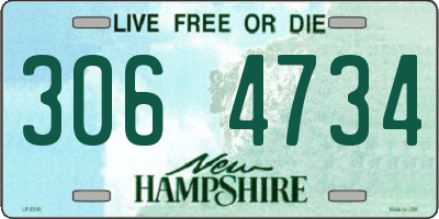 NH license plate 3064734