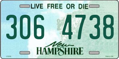 NH license plate 3064738