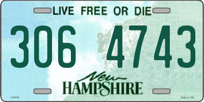 NH license plate 3064743