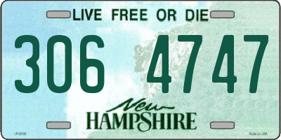 NH license plate 3064747