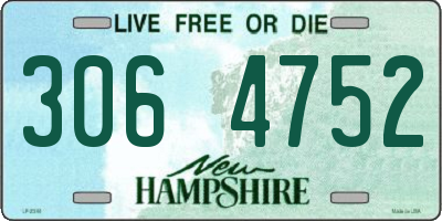 NH license plate 3064752
