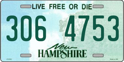 NH license plate 3064753