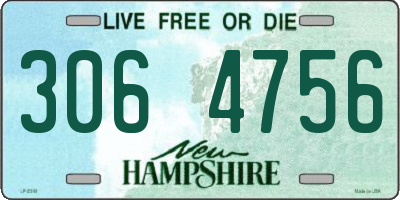 NH license plate 3064756
