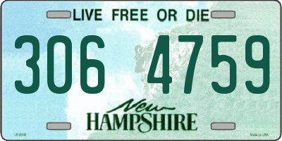 NH license plate 3064759