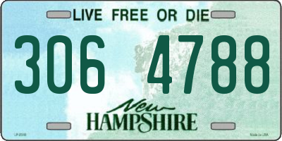 NH license plate 3064788
