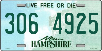 NH license plate 3064925