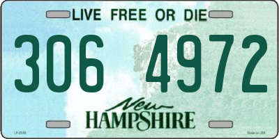 NH license plate 3064972