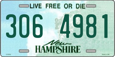 NH license plate 3064981
