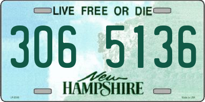 NH license plate 3065136