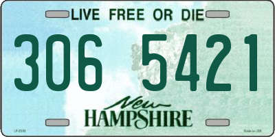 NH license plate 3065421
