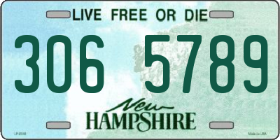 NH license plate 3065789