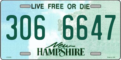 NH license plate 3066647