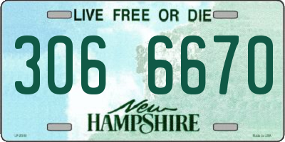 NH license plate 3066670