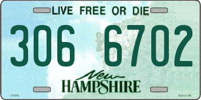 NH license plate 3066702