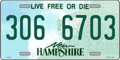 NH license plate 3066703