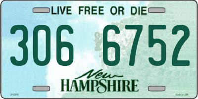 NH license plate 3066752