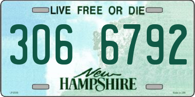 NH license plate 3066792