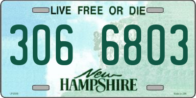 NH license plate 3066803