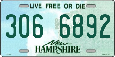 NH license plate 3066892