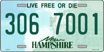 NH license plate 3067001