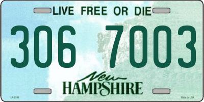 NH license plate 3067003