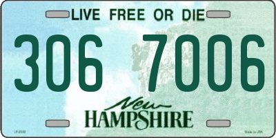 NH license plate 3067006