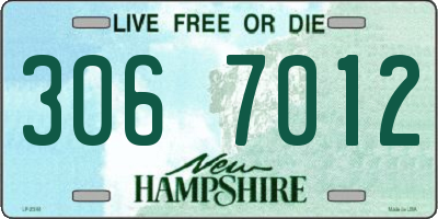 NH license plate 3067012