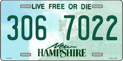 NH license plate 3067022