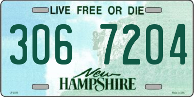 NH license plate 3067204