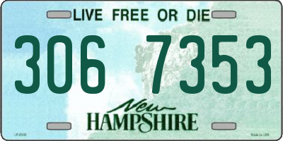 NH license plate 3067353
