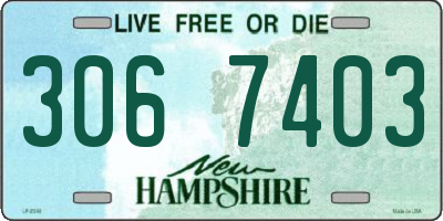 NH license plate 3067403