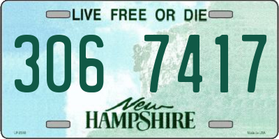 NH license plate 3067417