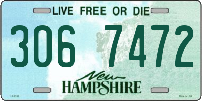 NH license plate 3067472