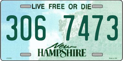 NH license plate 3067473