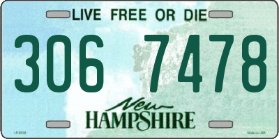 NH license plate 3067478